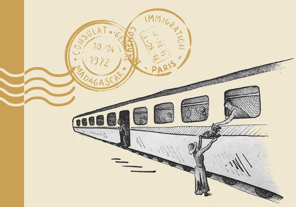 illustration du train de Manakara pour une agence de voyage