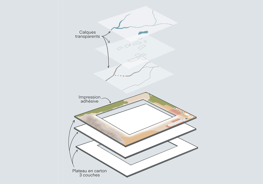 Dessin technique de la maquette d'un jeu de société